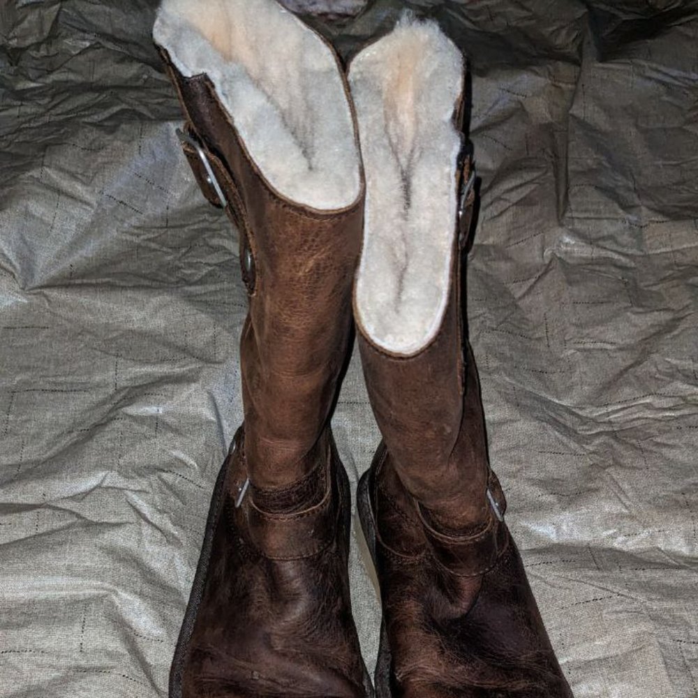 UGG Kensington double buckle shearling lined boot, women's 8